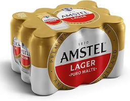 Amstel Cerveja Lager Puro Malte, Lata 473ml, Pack 12 Unidades