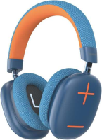 Basike Fones De Ouvido Sem Fio, Headphone Bluetooth on-ear com Microfone, Até 50 Horas de Música, HQ182B (Laranja Azul)