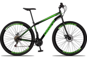 Bicicleta 29 Dropp Sport Aço 21 Marchas Freio a Disco – Preto+verde
