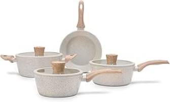 Brinox – Jogo de Panelas 4 Peças com Fundo de Indução Antiaderente Ceramic Life Sirius – Vanilla