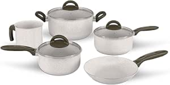 Brinox – Jogo de Panelas 5 Peças Ceramic Life Suprema – Vanilla