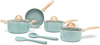 Brinox – Jogo de Panelas 6 Peças com Fundo de Indução Ceramic Life Botanika – Verde