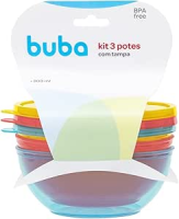 Buba, Kit 3 Potes Com Tampa, Colorido 16175