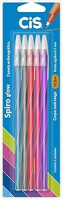 Caneta Esferográfica SPIRO GLOW, CIS, Multicor, Blister com 5 unidades