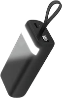 Carregador Sem Fio Universal Portátil Power Bank Turbo 20000mah Com 4 Cabos Saída Usb Tipo C/micro Usb/usb/usb Visor De Carga (preto)
