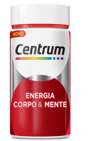 Centrum Suplemento Multivitamínico Adulto Energia, Corpo E Mente Com Cafeína E Vitamina B, 60 Cápsulas