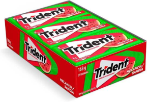 Chiclete Trident Melancia Sem Açúcar – Caixa com 21 unid. de 8g