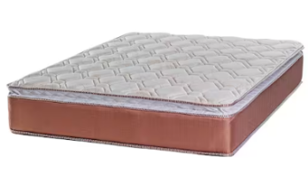 Colchão de Casal Luckspuma Madri com Molas Bonnel e Pillow Top 30x138x188cm – Rústico Marrom/Branco