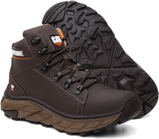 Coturno Masculino Em Couro Para Trabalho Com Bico PVC e C.A