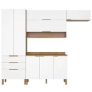 Cozinha Compacta Bartira Topázio UP com 8 Portas, 3 Gavetas e 5 Prateleiras – 262,5cm de largura