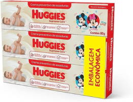 Cremes de Assaduras Huggies Supreme Care – Kit com 3 unidades de 80g