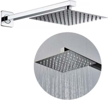 Ducha Chuveiro 20×20 Aço Inox Luxo Braço 40cm Solar Gás Slim Diversas Cores – Brinovar (Prata)