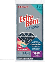 EsfreBom – Esponja Diamond Com Íons de Prata, Embalagem com 3 Unidades, Bettanin