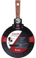 Euro Color Stone Frigideira De Alumínio Com Antiaderente, Preto (wooden), 24 Cm, 1.5 L