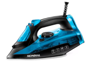 Ferro a Vapor Mondial F-53 com Spray – Preto/Azul – 110V