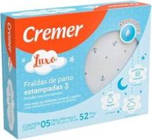 Fralda Luxo Estampa Masculina PC com 5 Unidades, Cremer (Embalagem pode variar)