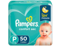Fralda Pampers Confort Sec Tam. P – 5 a 8kg 50 Unidades