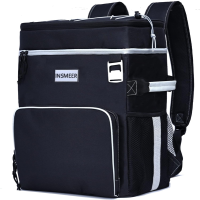 Insmeer Mochila Térmica, Refrigerador De Praia Isolado Grande Refrigerador De Acampamento Macio À Prova De Vazamento