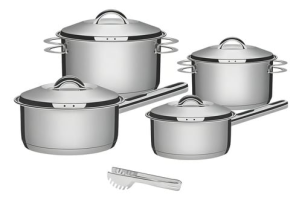 Jogo De Panelas Tramontina Aço Inox Solar 4 Peças + Pegador