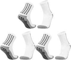 Kit 2 ou 3 Pares De Meia Esportiva Cano Longo Com Anti Derrapante Unissex Tamanho Ajustável 40 ao 46 Profissional Em Nylon e Poliéster DUPIN