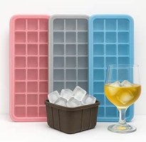 kit 3 Forma de Gelo de Silicone Para Diversos Usos com Tampa 24 cubos cada bpa free – CORES SORTIDAS