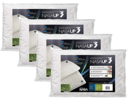 kit 4 pçs travesseiro nasa up 3 p/fronhas 50×70 cm – Fibrasca, Branco