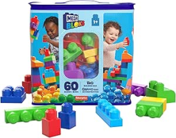 Mega Bloks Jogo de Construção Bolsa Clássica com 60 Blocos para crianças a partir de 1 ano