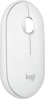 Mouse sem fio Logitech Pebble 2 M350s com Clique Silencioso, Design Slim Ambidestro, Conexão Bluetooth e Pilha Inclusa – Branco