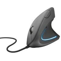 Mouse Trust Vertical Ergonômico Verto, LED Azul, 6 Botões – 22885