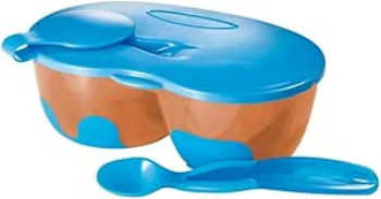 Multikids Baby Prato Fundo Com Divisória E Colher Funny Meal Azul – Bb053 Azul