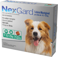 Nexgard Antipulgas E Carrapatos Para Cães De 10,1 A 25kg, 1 Tablete