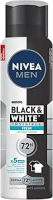 NIVEA MEN Desodorante Masculino Antitranspirante Aerossol Black & White INVISIBLE Fresh 150ml – Proteção prolongada contra odor, suor e manchas + antibacteriano