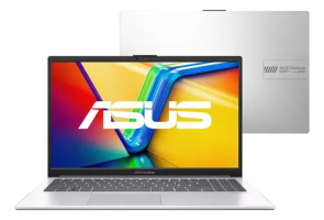 Notebook ASUS Vivobook Go 15, Intel Core i3 N305, 8GB, 512GB SSD, W11 Home, Tela 15.6″ FHD, Cool Silver – E1504GA-NJ435W