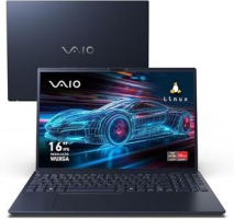 Notebook VAIO FE16 AMD Ryzen 5-5625U Linux 8GB 512GB SSD Wi-Fi 6 Tela 16″ IPS WUXGA Antirreflexo – Cinza Grafite – VJFE69F11X-B0521H – Memória Expansível até 64GB