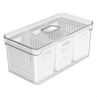 Ou Organizador Clear Fresh 5l Com 3 Cestos