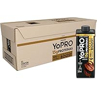 Pack YoPRO Bebida Láctea Energy Boost UHT Capuccino 15g de Proteínas 250ml – 24 Unidades