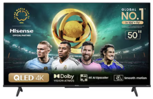 Pague com Carnê Digital e Ganhe desconto Smart TV 50″ UHD 4K QLED Hisense 50Q6N Google TV com HDR10+, Dolby Atmos, Sports Mode, Game Mode Plus e Compatível com Alexa