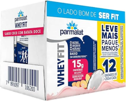 Parmalat WheyFit Coco com Batata Doce 15g de Proteína 250 Ml – Pack 12 Unidades
