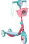 Patinete Infantil Musical com Cesta Unicórnio Luz de Led e 3 Rodas Rosa – brink+