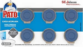 Pato Desodorizador Sanitário Caixa Acoplada Marine, Limpeza Banheiro, Limpa, Pefuma e Colore, 6 unidades, 40g