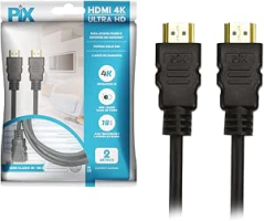 PIX Cabo Hdmi 2.0 4K Hdr 19P 2M Pix Gold, Preto