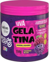 Salon Line, Gelatina Modeladora, #TodeCacho Kids, Uva, Vegano – Para Cabelos Ondulados, Cacheados e Crespos, 550g