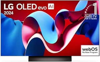 Smart TV 4K 55″ LG OLED evo OLED55C4 com Processador a9 Ger7 AI, Painel 144Hz, Intensificador de Brilho, Design Ultra Slim, Dolby Vision e Dolby Atmos