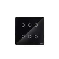 Steck, Interruptor Inteligente 4X4″, Touch Wi-Fi Steck Ambiente Conectado, 6 Módulos, Preto