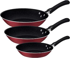 Tramontina JOGO DE FRIGIDEIRAS 3PCS CARIBE VERMELHO – SORTIDOS DE ALUMINIO COM REV ANTIADERENTE