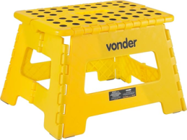Vonder Banqueta Plástica Dobrável, Amarela, 22d X 35w X 28h Cm